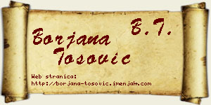 Borjana Tošović vizit kartica